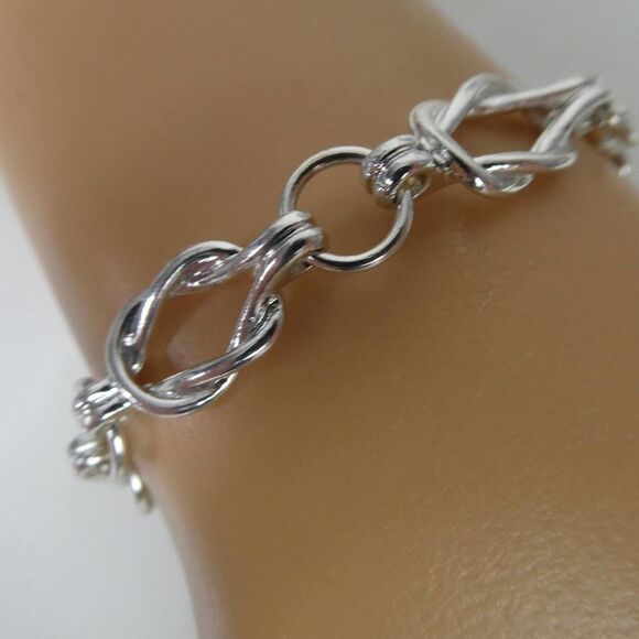 Sailor Knot Love Station Toggle Bracelet Silver Tone Nautical Maritime Knotted - Picture 2 of 7